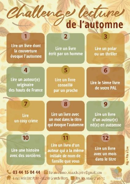 NE RATEZ PAS LE CHALLENGE D'AUTOMNE
